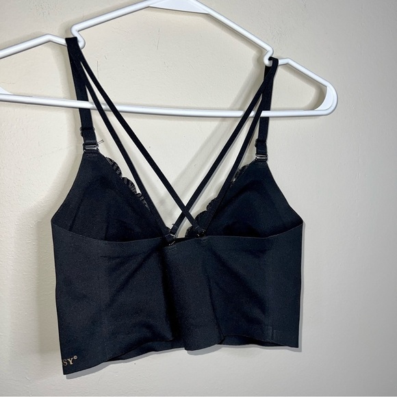 Kissy Black Camisole Sling Style Padded Seamless Bra Size Large - Picture 3 of 9